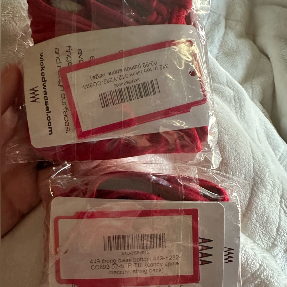 Wicked weasel bundle pack two dresses one bikini red hot pink black lemons m l - Picture 5 of 7